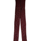 Maroon Nylon Crystal Embellished Pantyhose Tights