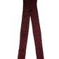 Maroon Nylon Crystal Embellished Pantyhose Tights