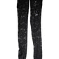 Black Floral Lace Cotton Stretch Stockings Socks