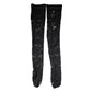 Black Floral Lace Cotton Stretch Stockings Socks