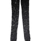 Black Floral Lace Cotton Stretch Stockings Socks