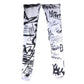 White Graffiti Cotton Over Calf Stockings Socks
