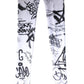 White Graffiti Cotton Over Calf Stockings Socks