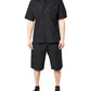Black Cotton Men Pajama Set Sleepwear