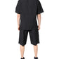 Black Cotton Men Pajama Set Sleepwear