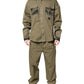 Brown Cotton Stretch Shirt Pants Casual Set