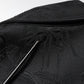 Black Brocade Cotton Full Zip Biker Jacket