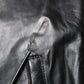 Black Lambskin Leather Full Zip Biker Jacket