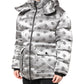 Silver Logo Full Zip Hooded Quilted Jacket