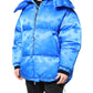 Blue Logo Full Zip Hooded Quilted Jacket