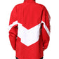 Red White Nylon Full Zip Windbreaker Jacket