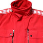 Red White Nylon Full Zip Windbreaker Jacket