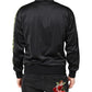 Black Logo Turtleneck Zip Bomber Jacket