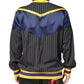 Black Striped Logo Full Zip Bomber Jacket