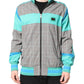 Multicolor Plaid Full Zip Windbreaker Jacket