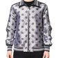 Gray Logo Monogram Full Zip Bomber Jacket