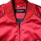 Red Floral Patch Full Zip Men Bomber Jacket