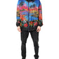 Multicolor Print Hooded Windbreaker Jacket