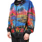 Multicolor Print Hooded Windbreaker Jacket
