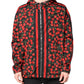 Black Cherry Print Hooded Windbreaker Jacket