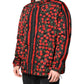 Black Cherry Print Hooded Windbreaker Jacket