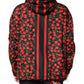 Black Cherry Print Hooded Windbreaker Jacket
