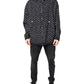 Black Heart Print Hooded Windbreaker Jacket