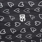 Black Heart Print Hooded Windbreaker Jacket