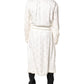 Ivory Silk Logo Men Wrap Robe Coat Jacket