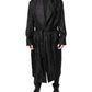 Black Silk DG Logo Men Wrap Robe Coat Jacket