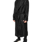 Black Silk DG Logo Men Wrap Robe Coat Jacket