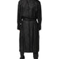 Black Silk DG Logo Men Wrap Robe Coat Jacket