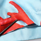 Blue Red Coral Print Wrap Robe Coat Jacket
