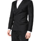 Black MARTINI Double Breasted Coat Blazer