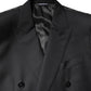 Black MARTINI Double Breasted Coat Blazer