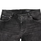 Gray Washed Cotton Skinny Denim Jeans