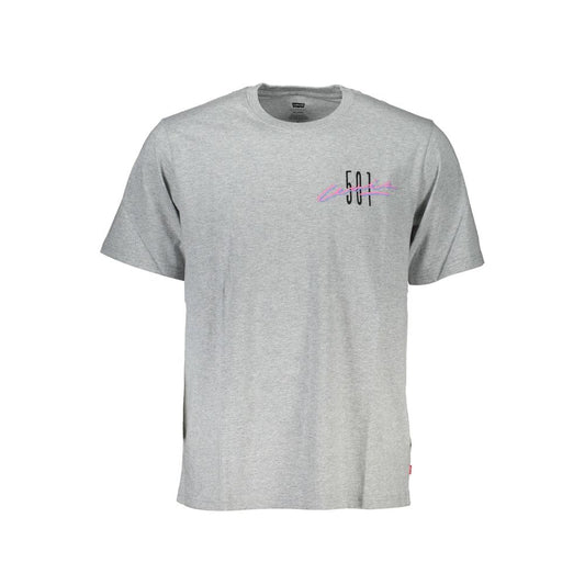 Gray Cotton Men T-Shirt