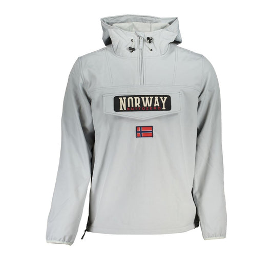 Gray Polyester Men Jacket