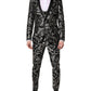 Black Gray MARTINI Jacquard Men 3 Piece Suit