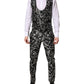 Black Gray MARTINI Jacquard Men 3 Piece Suit