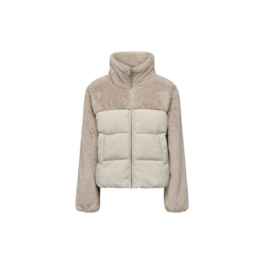Beige Polyester Jackets & Coat