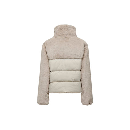 Beige Polyester Jackets & Coat