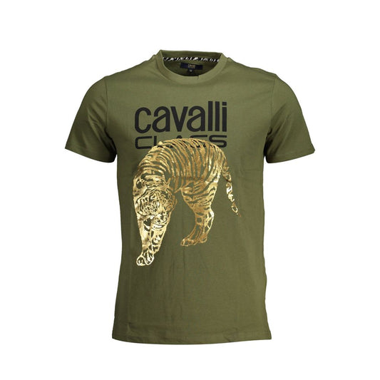 Green Cotton Men T-Shirt