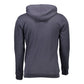 Blue Cotton Men Sweater with Hood
