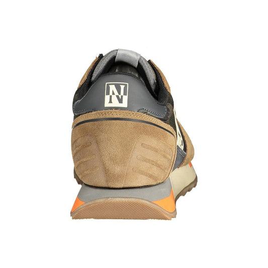 Beige Leather Men Sneaker