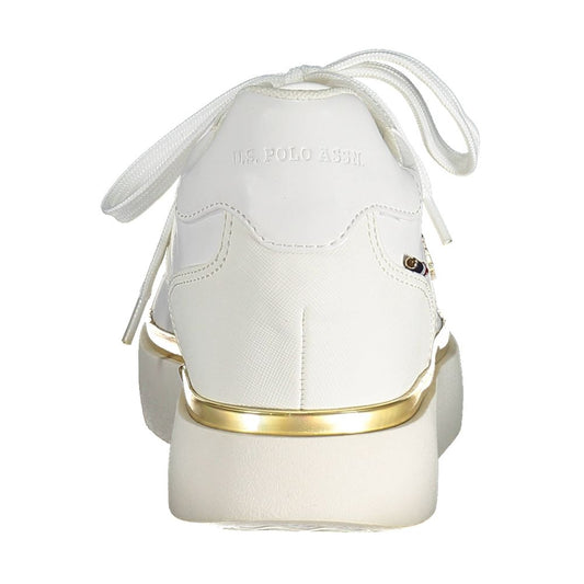 White Polyester Women Sneaker