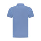 Blue Cotton Men Polo Shirt