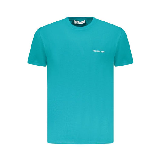 Light Blue Cotton Men T-Shirt