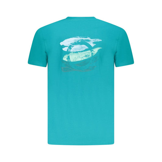 Light Blue Cotton Men T-Shirt