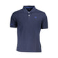 Blue Cotton Men Polo Shirt